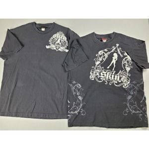 Lot of 3 SKIN INDUSTRIES Large Stripper Graphic Double Sided Black T-Shirt
